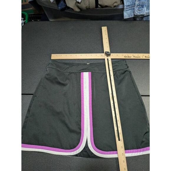 Lady Hagen Black Golf Skort Purple And White Stripe front. Zip Women Size 6 - Picture 5 of 5